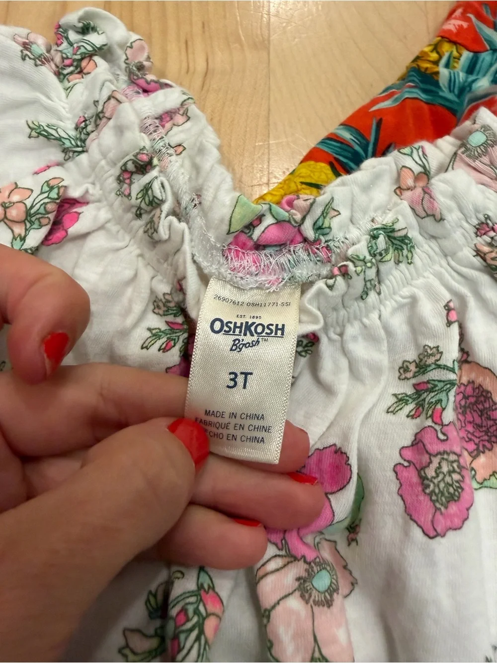Toddler Girls Floral & Striped Top Lot - Red, Light Blue, White, Mint